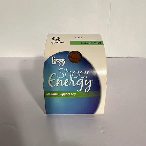 L’eggs Sheer Energy Sheer Panty Medium Support Leg Suntan Q New In Box - Picture 2 of 6